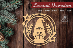 Christmas Gnome Laser Cut Round SVG Product Image 1
