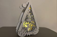 Set of 7 Christmas Gnome Lanterns with LED Light - Laser Cut Product Image 6