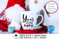 christmas mug  mockup with gnomes