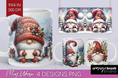 Christmas Gnome Mug Wrap - Cute Gnome Mug PNG Sublimation Product Image 1