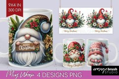 Christmas Gnome Mug Wrap - Cute Gnome Mug PNG Sublimation Product Image 1