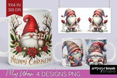 Christmas Gnome Mug Wrap - Cute Gnome Mug PNG Sublimation Product Image 1