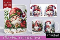 Christmas Gnome Mug Wrap - Cute Gnome Mug PNG Sublimation Product Image 1