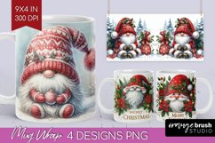 Christmas Gnome Mug Wrap - Cute Gnome Mug PNG Sublimation Product Image 1