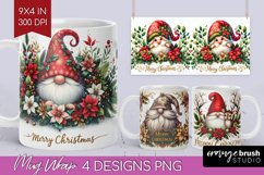Christmas Gnome Mug Wrap - Cute Gnome Mug PNG Sublimation Product Image 1