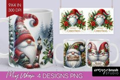Christmas Gnome Mug Wrap - Cute Gnome Mug PNG Sublimation Product Image 1