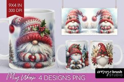 Christmas Gnome Mug Wrap - Cute Gnome Mug PNG Sublimation Product Image 1