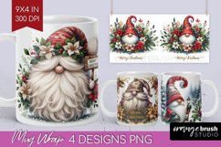 Christmas Gnome Mug Wrap - Cute Gnome Mug PNG Sublimation Product Image 1