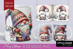 Christmas Gnome Mug Wrap - Cute Gnome Mug PNG Sublimation Product Image 1
