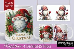 Christmas Gnome Mug Wrap - Cute Gnome Mug PNG Sublimation Product Image 1