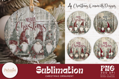 Gnome Christmas sublimation design being used as Christmas ornament print