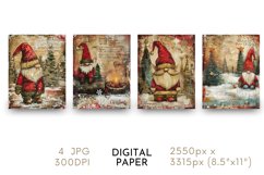 Christmas Gnome Paper Watercolor JPG