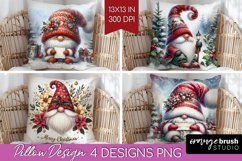 Christmas Gnome Pillow Sublimation - Cute Gnome Pillow Cover Product Image 1
