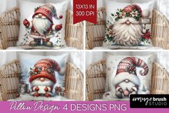 Christmas Gnome Pillow Sublimation - Cute Gnome Pillow Cover Product Image 1