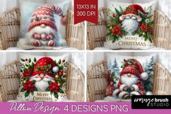 Christmas Gnome Pillow Sublimation - Cute Gnome Pillow Cover Product Image 1
