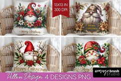 Christmas Gnome Pillow Sublimation - Cute Gnome Pillow Cover Product Image 1
