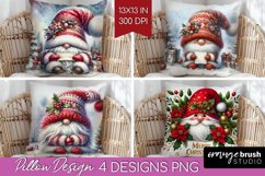 Christmas Gnome Pillow Sublimation - Cute Gnome Pillow Cover Product Image 1