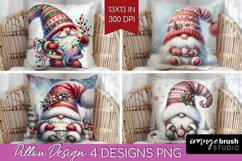Christmas Gnome Pillow Sublimation - Cute Gnome Pillow Cover Product Image 1