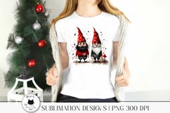 christmas gnome png design shown on a woman&#039;s shirt