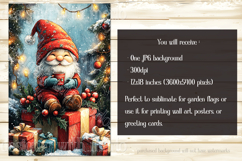 Christmas Gnome Garden Flag, Gnome Presents Garden Flag, d10 Product Image 2