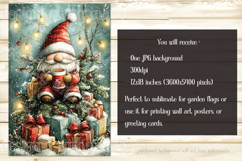 Christmas Gnome Garden Flag, Gnome Presents Garden Flag, d14 Product Image 2