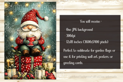 Christmas Gnome Garden Flag, Gnome Presents Garden Flag, d15 Product Image 2