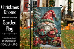 Christmas Gnome Garden Flag, Gnome Presents Garden Flag, d4 Product Image 1