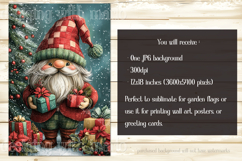 Christmas Gnome Garden Flag, Gnome Presents Garden Flag, d4 Product Image 2