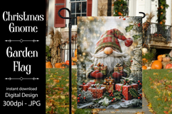 Christmas Gnome Garden Flag, Gnome Presents Garden Flag, d6 Product Image 1