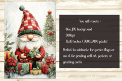 Christmas Gnome Garden Flag, Gnome Presents Garden Flag, d7 Product Image 2
