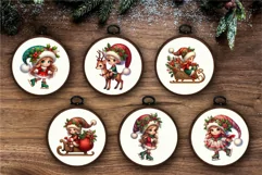 Cute Christmas elves. Clipart, PNG. Product Image 5
