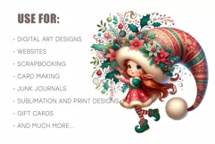 Cute Christmas elves. Clipart, PNG. Product Image 8