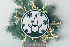 Snowy Christmas Gnome Rounded Papercut, Christmas Ornament Product Image 1