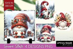 Christmas Gnome Slate PNG - Cute Gnome Square Slate Product Image 1