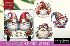 Christmas Gnome Slate PNG - Cute Gnome Square Slate Product Image 1