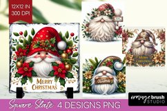 Christmas Gnome Slate PNG - Cute Gnome Square Slate Product Image 1