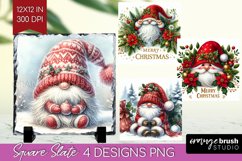 Christmas Gnome Slate PNG - Cute Gnome Square Slate Product Image 1