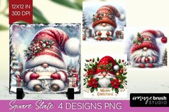 Christmas Gnome Slate PNG - Cute Gnome Square Slate Product Image 1