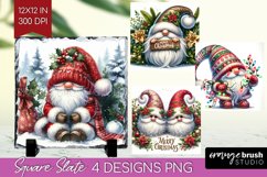 Christmas Gnome Slate PNG - Cute Gnome Square Slate Product Image 1