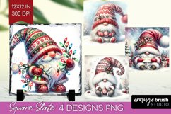 Christmas Gnome Slate PNG - Cute Gnome Square Slate Product Image 1