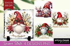Christmas Gnome Slate PNG - Cute Gnome Square Slate Product Image 1