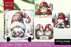Christmas Gnome Slate PNG - Cute Gnome Square Slate Product Image 1