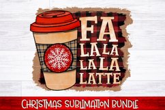 Fa la la la latte PNG | Christmas Sublimation PNG Design Product Image 1