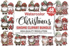 Christmas Gnome Sublimation - Clipart PNG Bundle Product Image 1