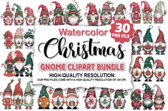 Christmas Gnome Sublimation - Clipart PNG Bundle Product Image 1