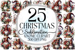Christmas Gnome Sublimation - Clipart PNG Bundle Product Image 1