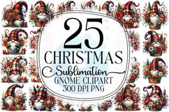 Christmas Gnome Sublimation - Clipart PNG Bundle Product Image 1