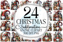 Christmas Gnome Sublimation - Clipart PNG Bundle Product Image 1