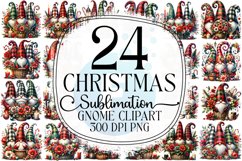 Christmas Gnome Sublimation - Clipart PNG Bundle Product Image 1