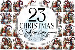 Christmas Gnome Sublimation - Clipart PNG Bundle Product Image 1